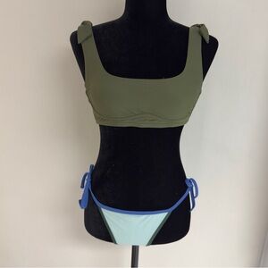 MIX&MATCH Green and Blue Bikini Set